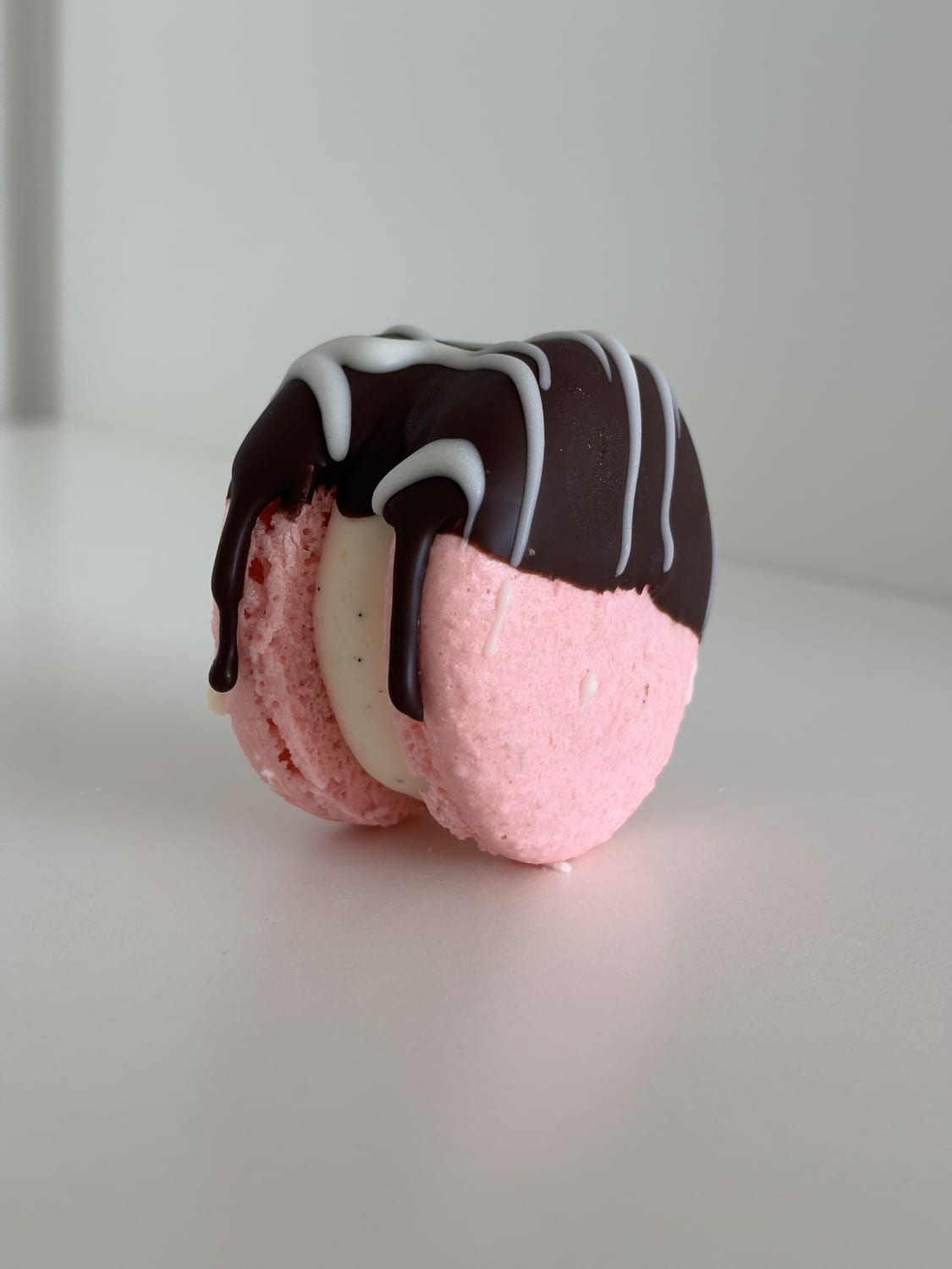 Vanilla Bean & Dark Chocolate Macaron — handmade dessert from Yummy Place, Sault Ste. Marie